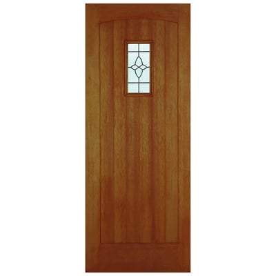 Cottage Hardwood M&T 1 Double Glazed Lead Light Panel External Door - 2032mm x 813mm - LPD Doors