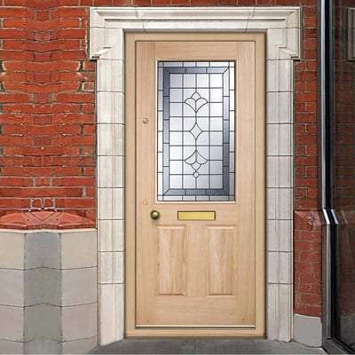 Winchester Oak Unfinished 1 Part Obscure Double Glazed Light Panel External Door - 1981mm x 762mm - LPD Doors
