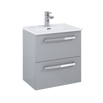 Aquatrend - 2 Drawer Wall Hung Base Unit & Basin - All Colours - Aqua Bathrooms