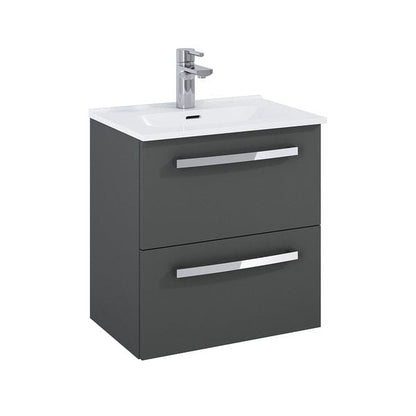 Aquatrend - 2 Drawer Wall Hung Base Unit & Basin - All Colours - Aqua Bathrooms