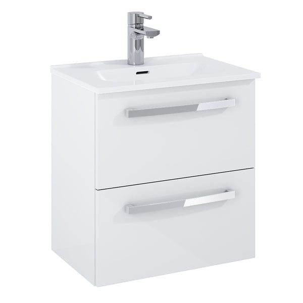 Aquatrend - 2 Drawer Wall Hung Base Unit & Basin - All Colours - Aqua Bathrooms