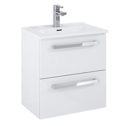 Aquatrend - 2 Drawer Wall Hung Base Unit & Basin - All Colours - Aqua Bathrooms