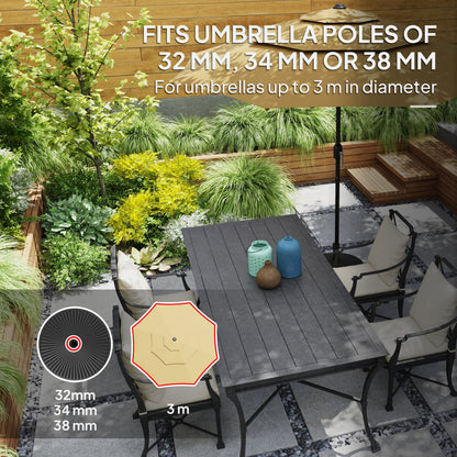 Outsunny Garden Parasol Base Holder, 28kg Sand Filled, 23kg Water Filled, Sun Umbrella Base, Φ55 x 30H cm Black