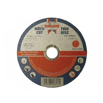 Multi-Purpose Cutting Discs (100mm x 1mm x 16mm) (Pack of 10) - Faithfull