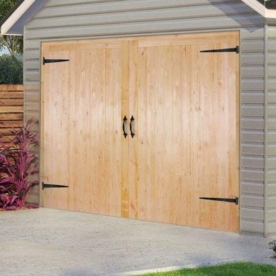 Redwood FL&B Pair Garage Doors - 2135mm x 2135mm - LPD Doors