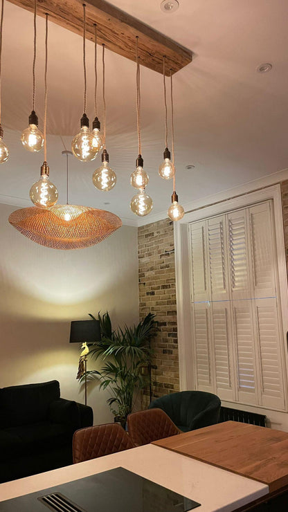 Flush Mount Cluster Pendant Light | Stairwell & Dining Lighting with Long Drops