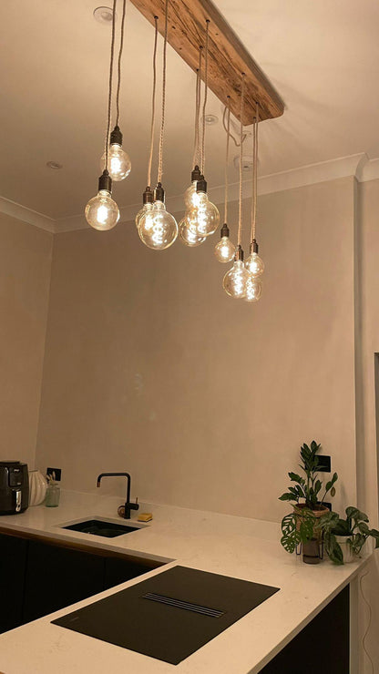 Flush Mount Cluster Pendant Light | Stairwell & Dining Lighting with Long Drops