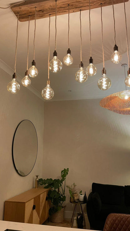 Flush Mount Cluster Pendant Light | Stairwell & Dining Lighting with Long Drops