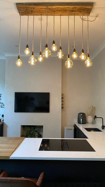 Flush Mount Cluster Pendant Light | Stairwell & Dining Lighting with Long Drops