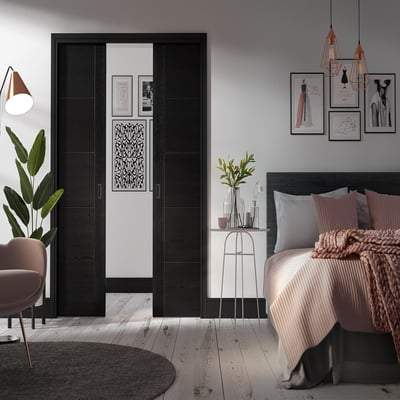 Flusso Pocket Door Double Set Interior Door - 1981mm x 1524mm - LPD Doors