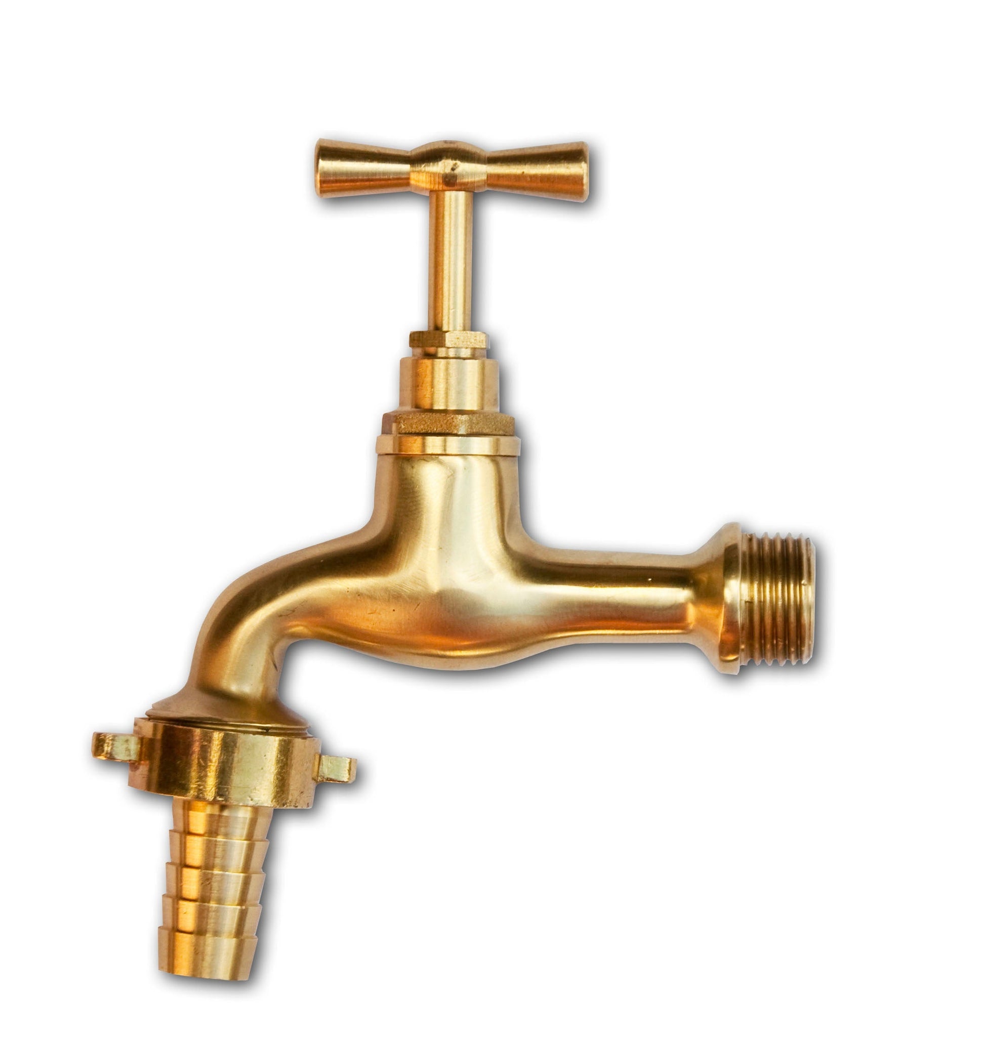 Garden Tap Polished Brass 1/2" BSPM - 15mm Barb - Best4Trade-Retail Garden watering