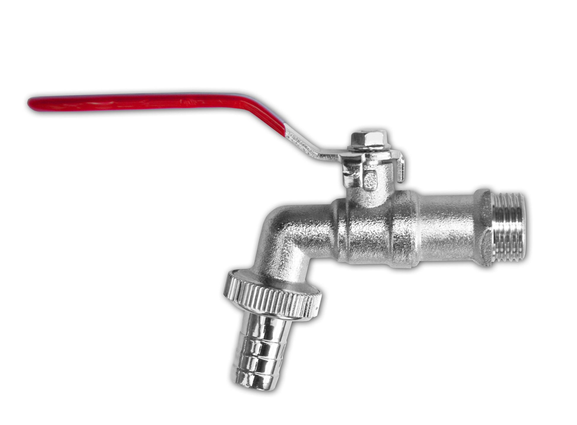 Garden Lever Tap Brass Nickle Plated 3/4" BSPM Inlet Barb Outlet Bradas - Best4Trade-Retail Garden watering
