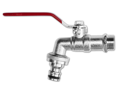 Garden Lever Tap Brass Nickle Plated 1/2" BSPM Inlet with Snap-On Bradas - Best4Trade-Retail Garden watering