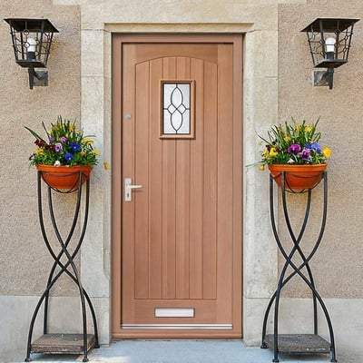 Cottage Hardwood M&T 1 Double Glazed Lead Light Panel External Door - 2032mm x 813mm - LPD Doors