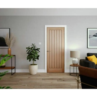 Cottage Oak Unfinished Internal Fire Door FD30 - All Sizes - Doors4less