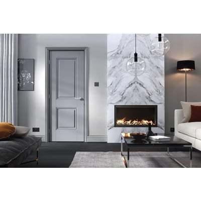Arnhem Grey Primed 2 Panel Interior Fire Door FD30 - 1981mm x 762mm - LPD Doors