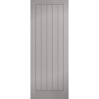 Moulded Textured Vertical Grey Pre-Finished 5 Panel Interior Fire Door FD30 - 1981mm x 838mm - LPD Doors