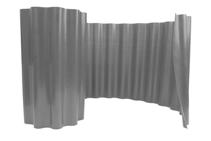 Wavy Plastic Garden Lawn Edging, H=15CM, L=9M, Light Gray - Best4Trade-Retail Garden tools & Accesories
