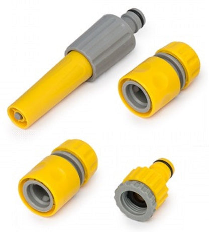 Hose Connectors Set With Nozzle Yellow - Best4Trade-Retail Garden watering