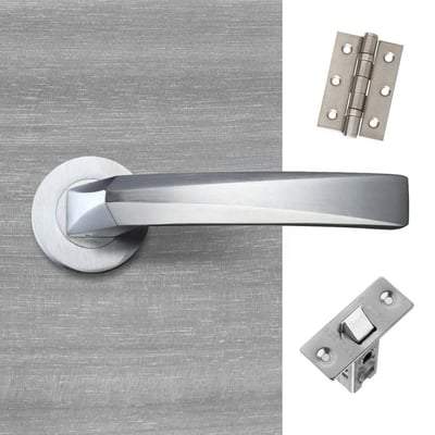 Hercules Satin Chrome Handle Hardware Pack Standard - LPD Doors
