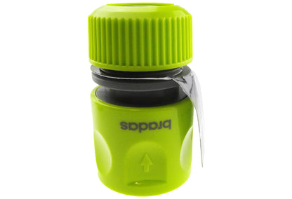 Female Hose Connector With Stop, 1/2" or 5/8" Hose, Lime