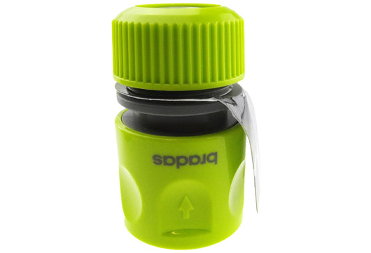 Female Hose Connector With Stop, 1/2" or 5/8" Hose, Lime