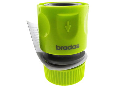 Female Hose Connector With Stop, 1/2" or 5/8" Hose, Lime