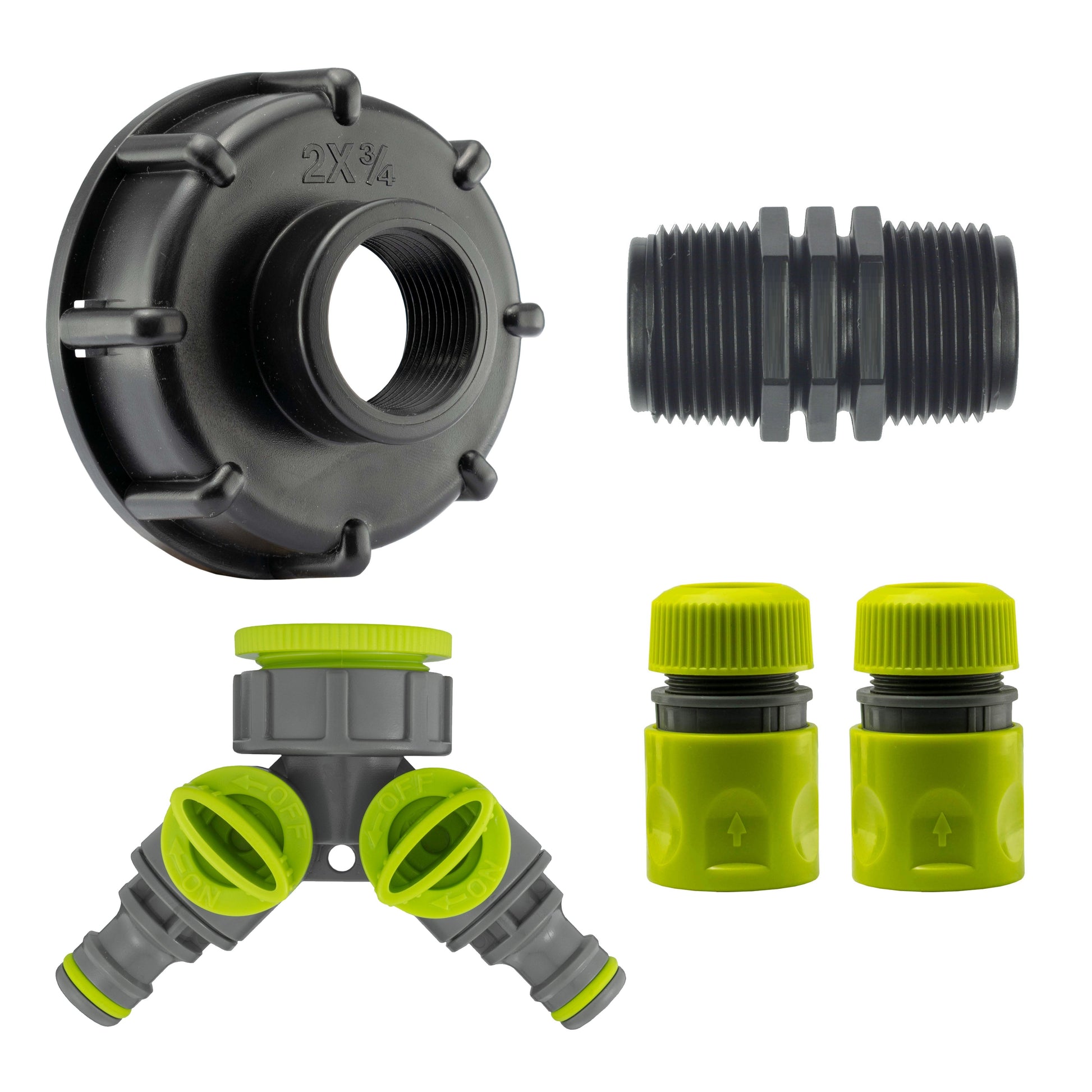 IBC 2” S60X6 Cap with Two Way Valved Splitter and Hose Connector - Best4Trade-Retail