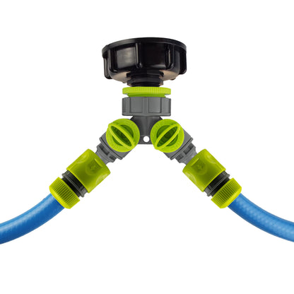 IBC 2” S60X6 Cap with Two Way Valved Splitter and Hose Connector - Best4Trade-Retail