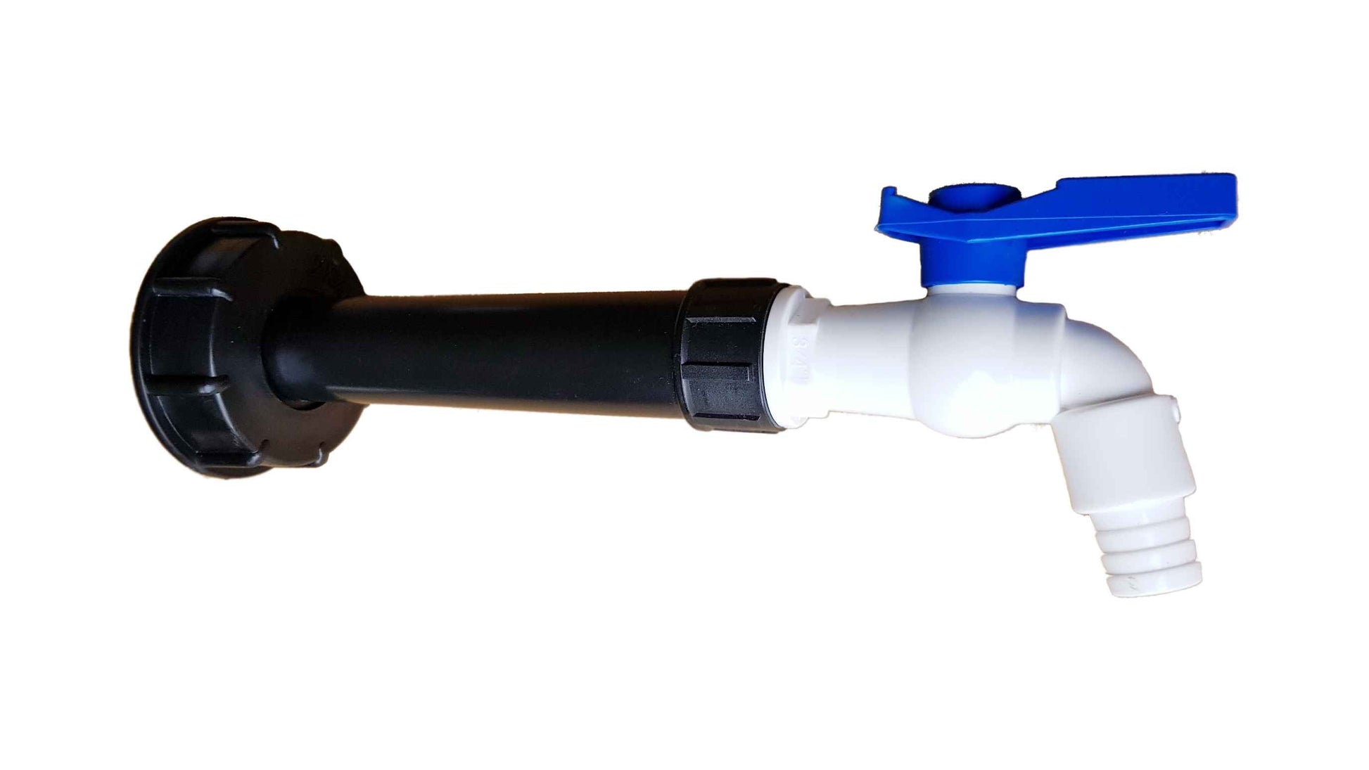 IBC 2” S60X6 Cap with Filter Extension and White Blue Plastic Tap - Best4Trade-Retail