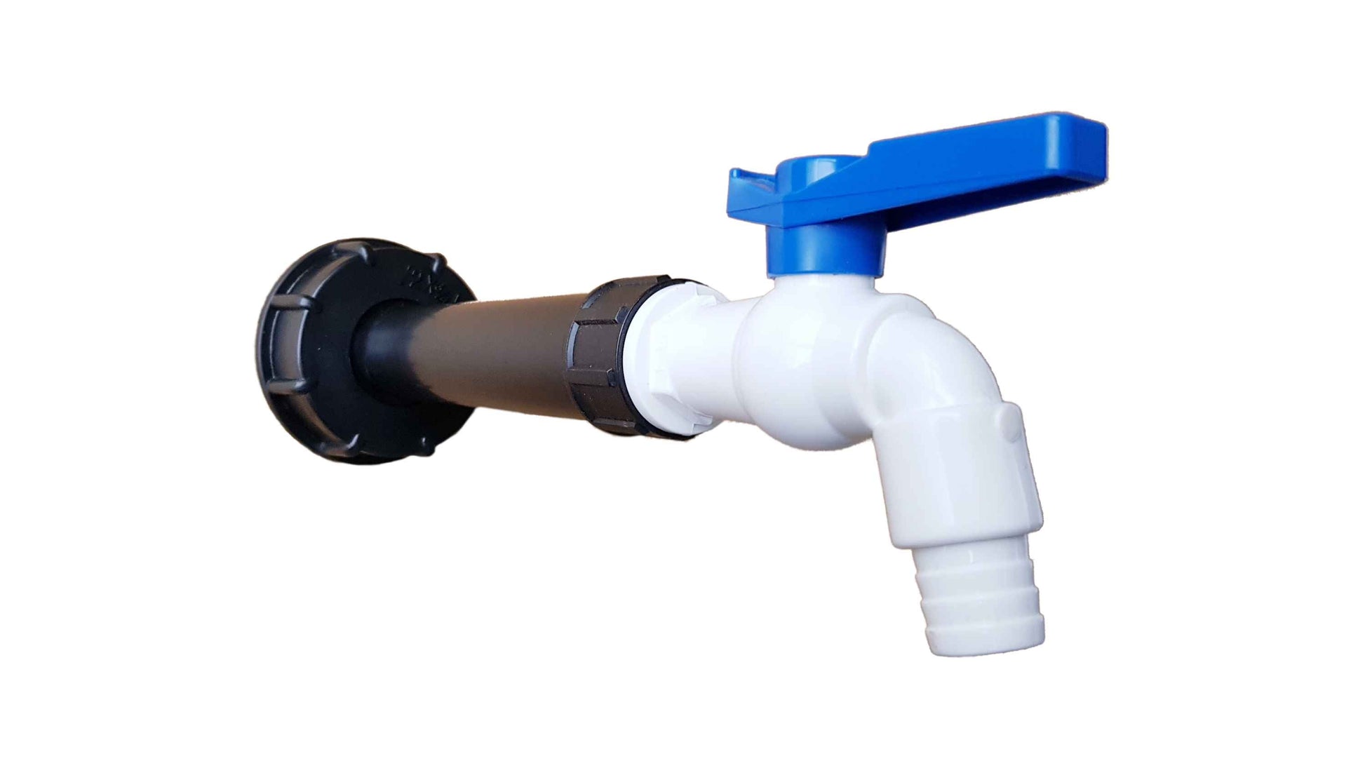 IBC 2” S60X6 Cap with Filter Extension and White Blue Plastic Tap - Best4Trade-Retail