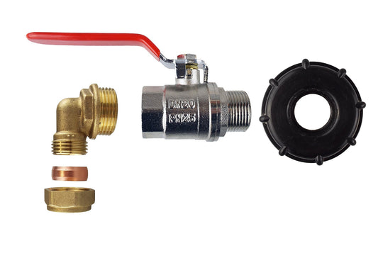 IBC 2” S60X6 Cap with BSPM-F Lever Valve and Brass Compression Straight 1” BSP – 28mm - Best4Trade-Retail