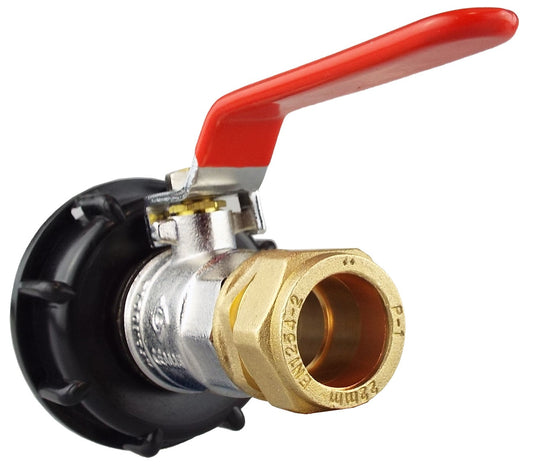 IBC 2” S60X6 Cap with Lever Valve and Brass Compression Straight ¾” BSP – 22mm - Best4Trade-Retail