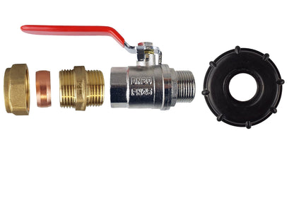 IBC 2” S60X6 Cap with Lever Valve and Brass Compression Straight ¾” BSP – 22mm - Best4Trade-Retail