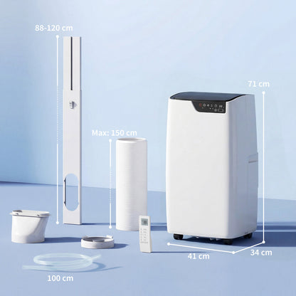 HOMCOM Portable Air Conditioner 14000 BTU, 4-in-1 AC Unit with Cool, Dehumidifier, Fan, Sleep Mode, WiFi Voice Remote Control