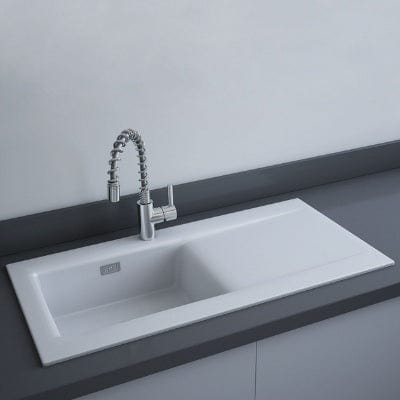 RAK Dream 2 Inset Single Bowl Kitchen Sink 101cm w/ Overflow - All Colours - RAK Ceramics