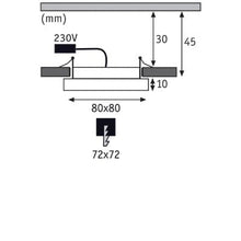 Load image into Gallery viewer, Areo Square LED Recessed Panel 80x80mm Warm White - Nickel - Paulmann
