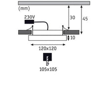 Load image into Gallery viewer, Areo Square LED Recessed Panel 120x120mm Warm White Dimmable - Nickel - Paulmann
