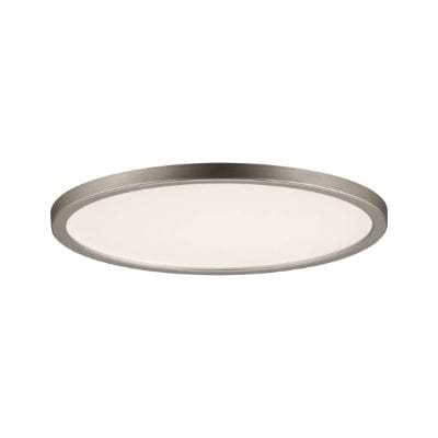 Areo Round LED Recessed Panel 180mm Warm White Dimmable - Nickel - Paulmann