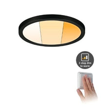 Load image into Gallery viewer, Areo VariFit Round LED Recessed Panel 175mm 3 Step Dim To Warm - Black - Paulmann
