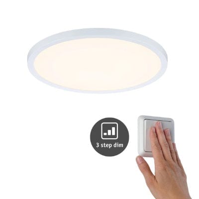 Areo VariFit Round LED Recessed Panel 230mm Warm White - White - Paulmann