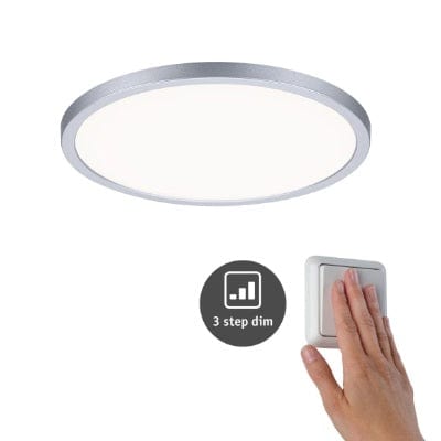 Areo VariFit Round LED Recessed Panel 230mm Neutral White - Chrome - Paulmann