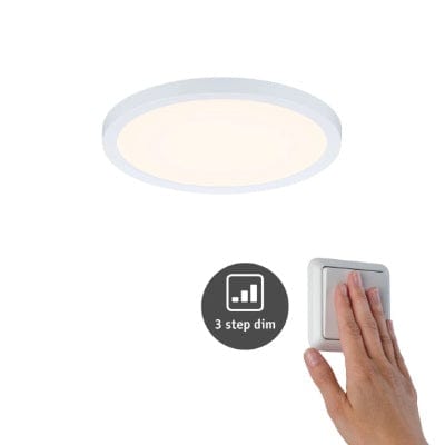 Areo VariFit Round LED Recessed Panel 175mm Warm White Dimmable - White - Paulmann