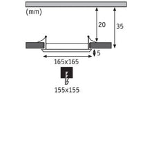 Load image into Gallery viewer, Square LED Recessed Panel IP44 165x165mm Warm White - Chrome - Paulmann
