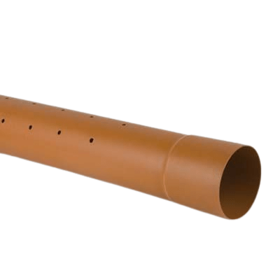 Brett Martin Underground Single Socket Perf Pipe - 100mm x 6m - Brett Martin