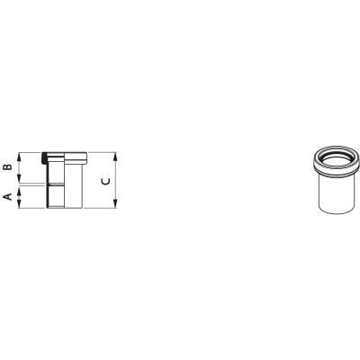 Brett Martin MuPVC Solvent Weld Waste 50mm Expansion Coupler - Grey Olive - Brett Martin