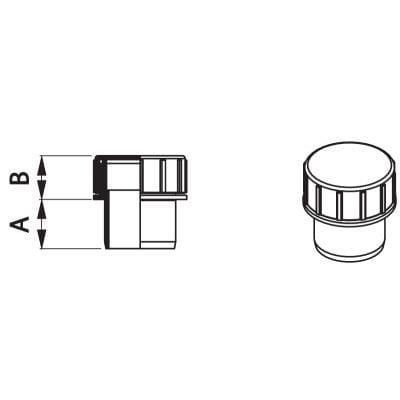 Brett Martin MuPvc Solvent Weld 50mm Access Stop End Plug - White - Brett Martin