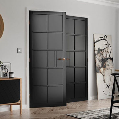 JB Kind Plaza Black Glazed Internal Door - All Sizes