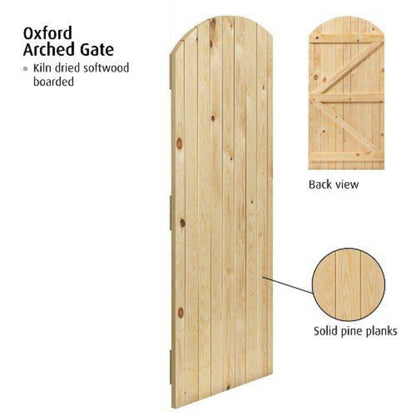 JB Kind Oxford Arched Softwood Gate - 1829mm x 915mm x 38mm