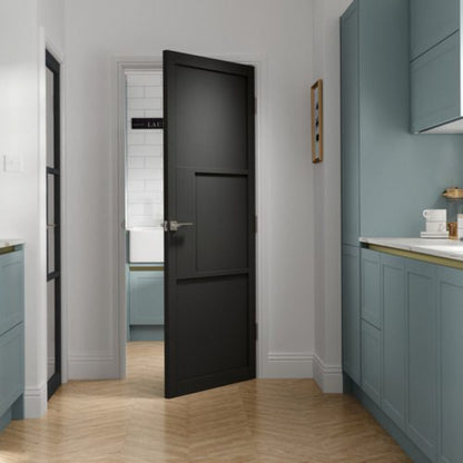JB Kind Cosmo Black Laminate Glazed Internal Door - All Sizes